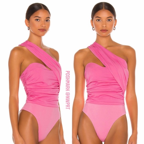 Atoir Tops - NWT 💓 ATOIR Never Really Over One Shoulder Pink Ruched Bodysuit XS